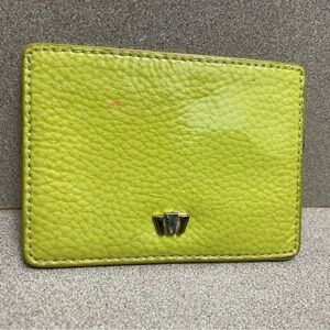 Henri Bendel Wallet Credit Business Card Holder Bright Green Slim Minimalist